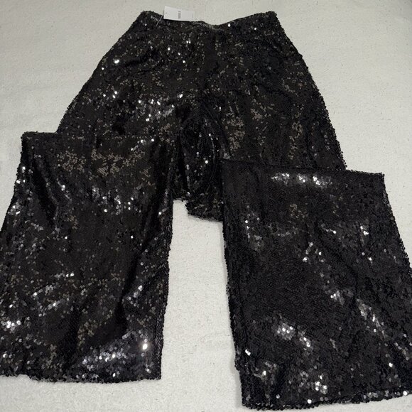 Women’s Forever 21 Sequin Pull On Pants Silver Size Medium - Picture 7 of 7
